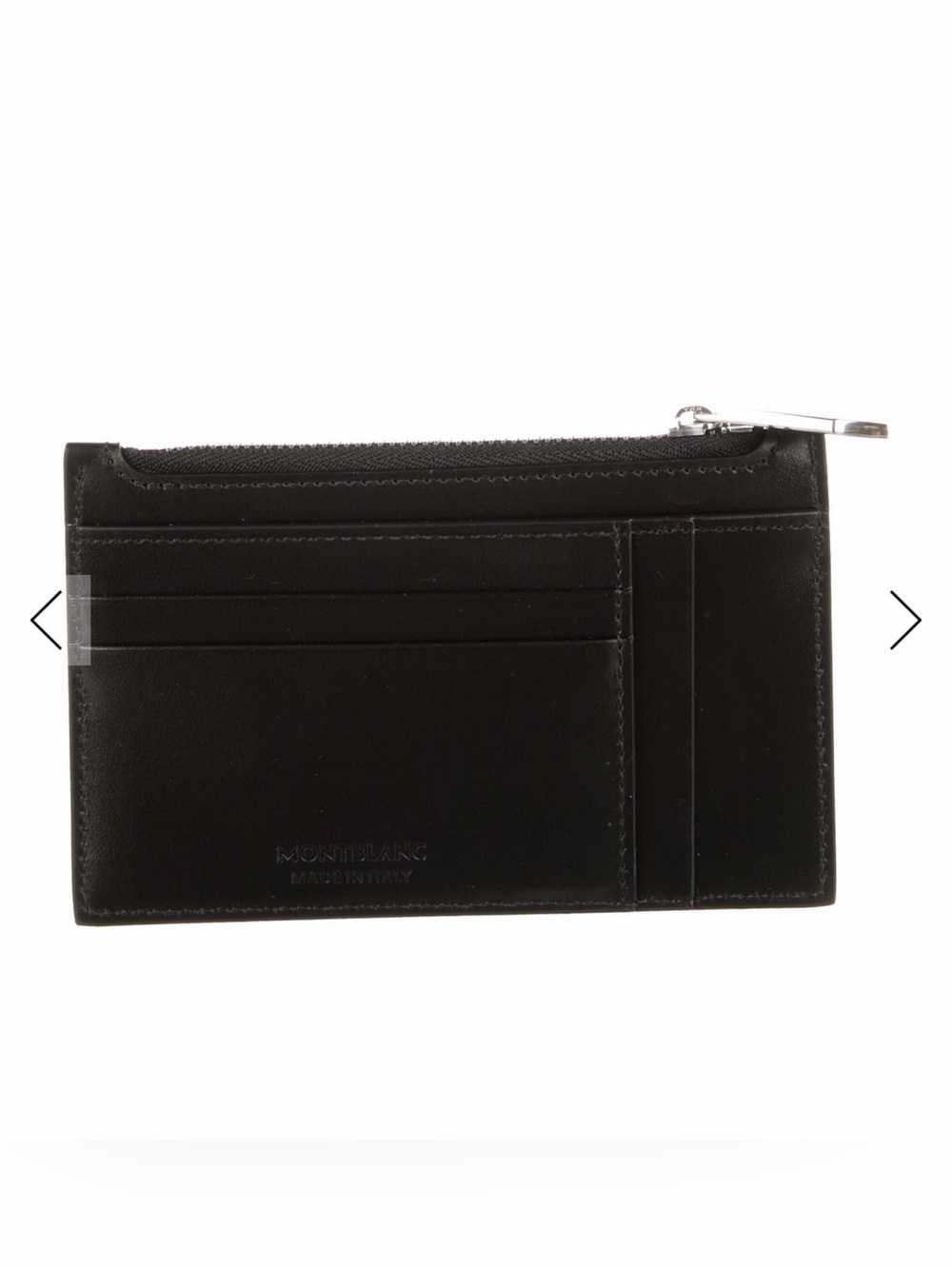 Montblanc Black Leather Zip Card Holder Wallet